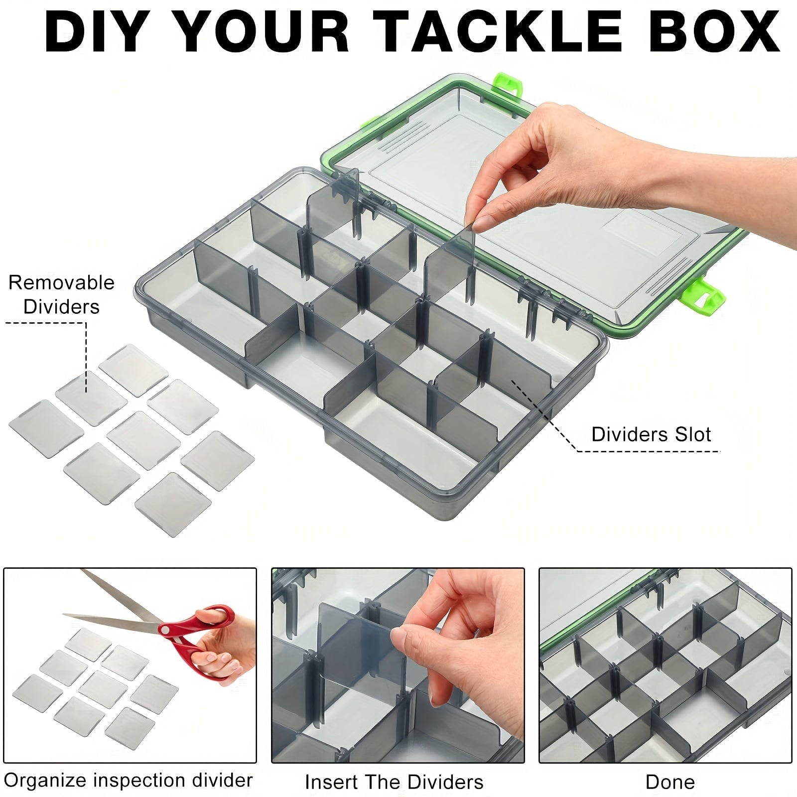 Fishing Tackle Bag – Built for Weekend Anglers – Airtight Plastic Fishing Tackle Boxes Storage Organizers Adjustable Dividers – Angler-Focused Outdoor Design for US Anglers