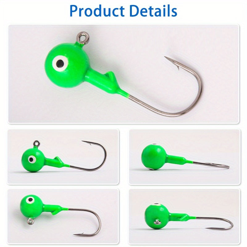 Bass Fishing Lures – Saltwater, Freshwater, Bass, Trout – 60pcs Heavy Duty Fishing Jig Heads Sharp Treble Hooks – Field-Ready Performance for US Anglers