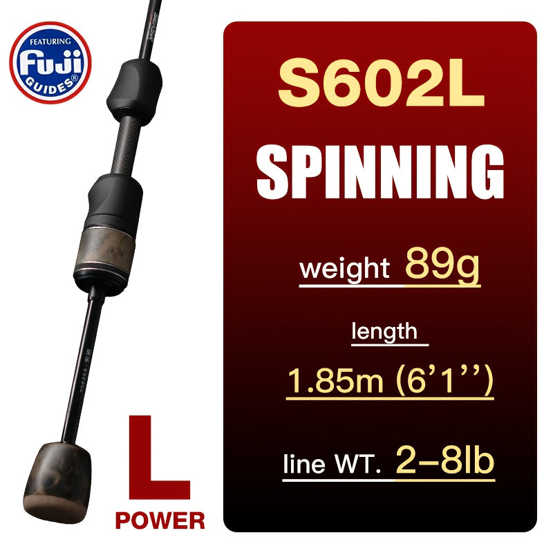 Angler Fishing Rod – Carbon Fiber, Lightweight – Seasir Stream Solid Wood Fishing Rod Fuji Guide Rings – Dependable Freshwater & Saltwater Use for US Anglers