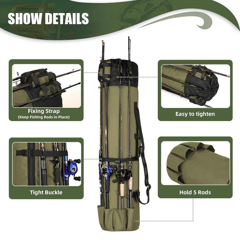 Carbon Fishing Rod – Portable – 4pcs Outdoor Fishing Rod Storage Bag Portable Large Capacity – Built for Weekend Anglers for US Anglers