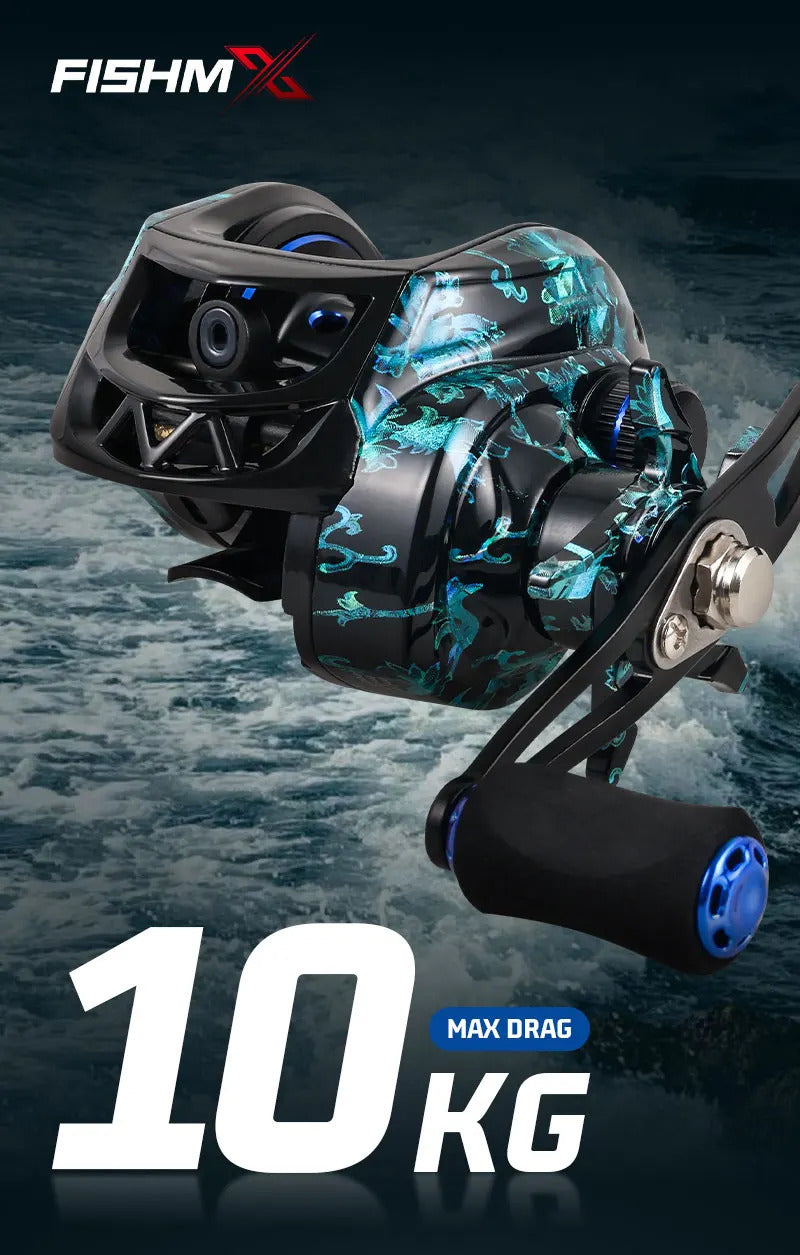Freshwater Fishing Reel – Saltwater, Bass – Fishmx High Speed Baitcast Reel 7. 2 Ratio Dual Magnetic – Compact Tackle Solution for US Anglers