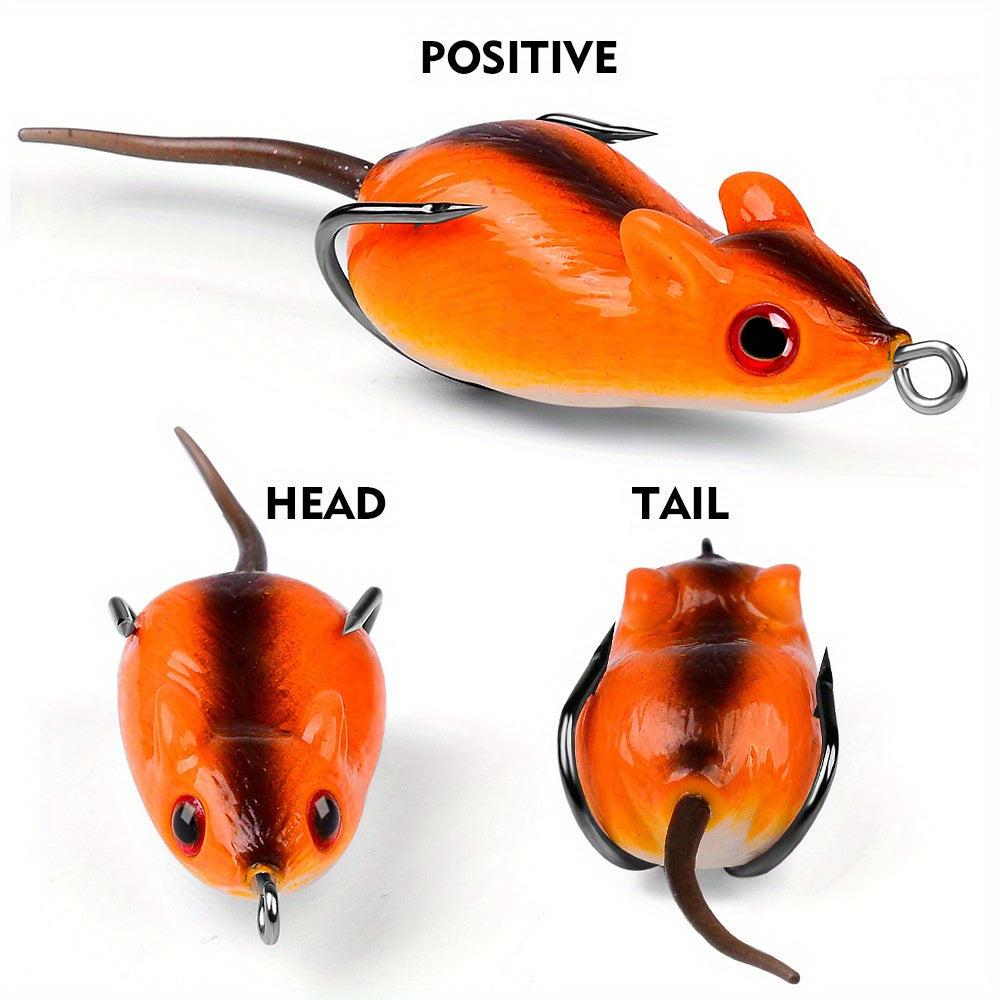 Angler Fishing Rod – Saltwater – Pack Lifelike Mouse Fishing Lures Soft Bait Built Bells – Versatile Water-Ready Design for US Anglers