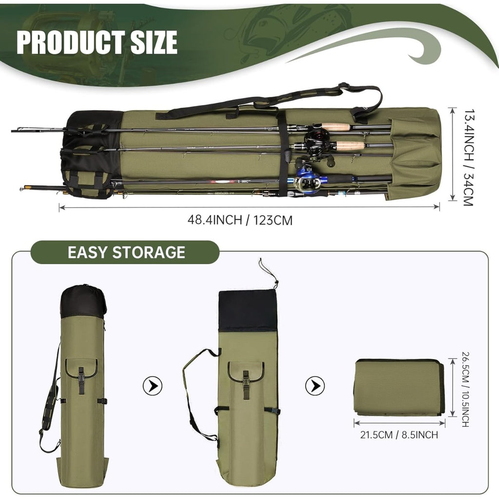 Fishing Tackle Bag – Portable, Large Capacity – Foldable Durable Fishing Bag Large Capacity Portable High Outdoor – Practical Gear for Every Cast for US Anglers