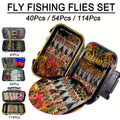Bass Tackle Kit – Bass, Trout – Fly Fishing Flies Kit 40pcs 54pcs 114pcs Handmade Gear – Dependable Freshwater & Saltwater Use for US Anglers