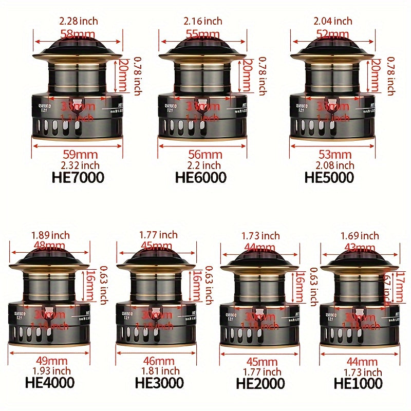 Fishing Reel – Field-Ready Performance – 1pc He1000 7000 Model Spinning Wheel Fishing Metal Line – Practical Gear for Every Cast for US Anglers