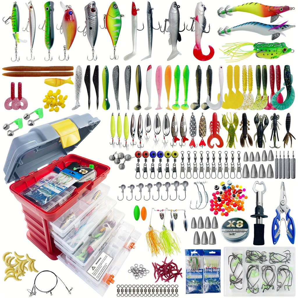 Fishing Rod Storage Bag – Saltwater, Freshwater – 353pcs Fishing Tackle Box Lures Kit Included Crankbait Minnow – Built for Weekend Anglers for US Anglers