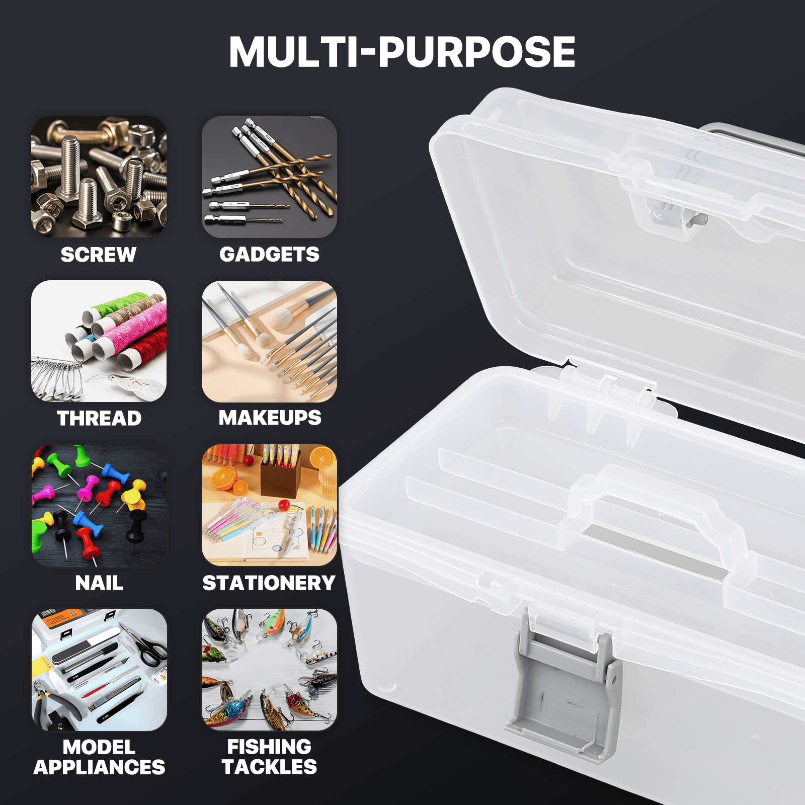 Fishing Rod Storage Bag – Water-Ready, Portable – Monibloom Portable Tackle Boxes Organizer Removable Tray Waterproof Clear – Built for Weekend Anglers for US Anglers