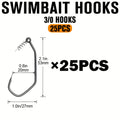 Bass Fishing Lures – Bass – 25pcs Twistlock Fishing Hooks Swimbait Bass Soft Plastic Centering – Built for Weekend Anglers for US Anglers