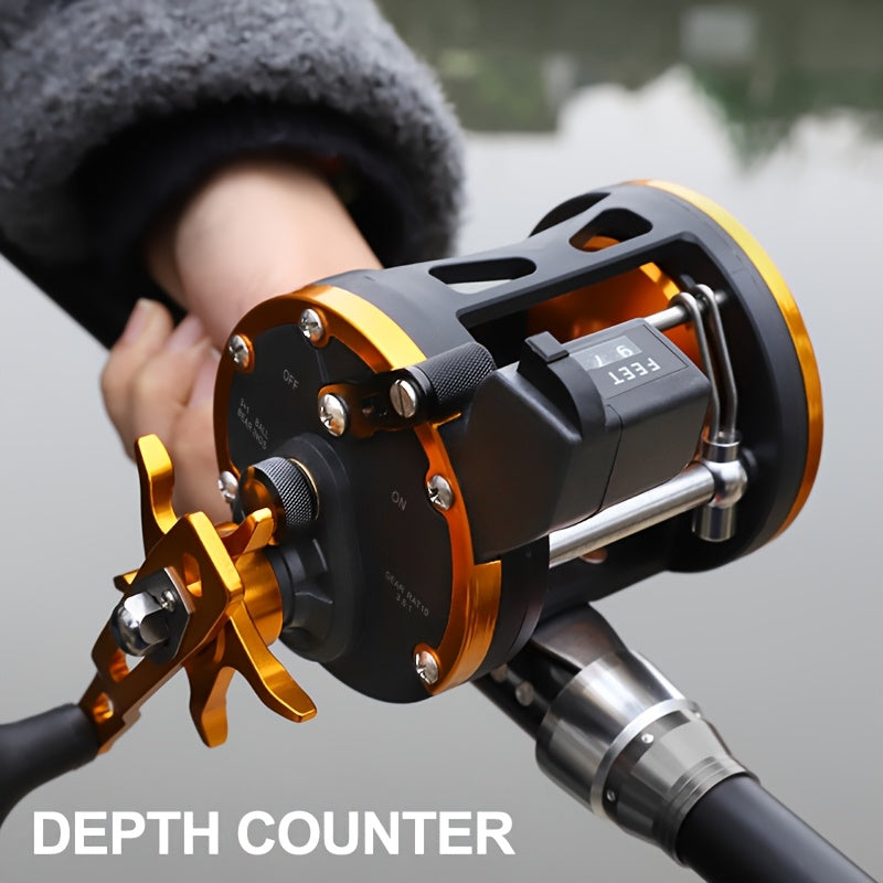 Freshwater Fishing Reel – Saltwater, Offshore – Billings Trolling Drum Fishing Reel Featuring Line Counter 1bb – Compact Tackle Solution for US Anglers