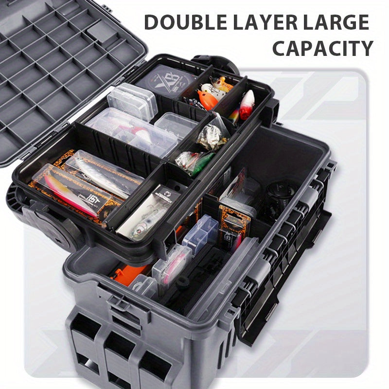 Fishing Rod – Field-Ready Performance – Multifunctional Fishing Tackle Box Extra Large Gray Black Rod – Practical Gear for Every Cast for US Anglers