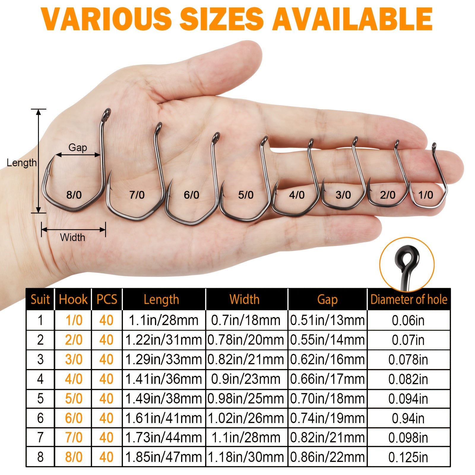 Fishing Trip Essential – Versatile Water-Ready Design – Doveusn 40pcs Catfish Hooks Offset Octopus Circle – Compact Tackle Solution for US Anglers