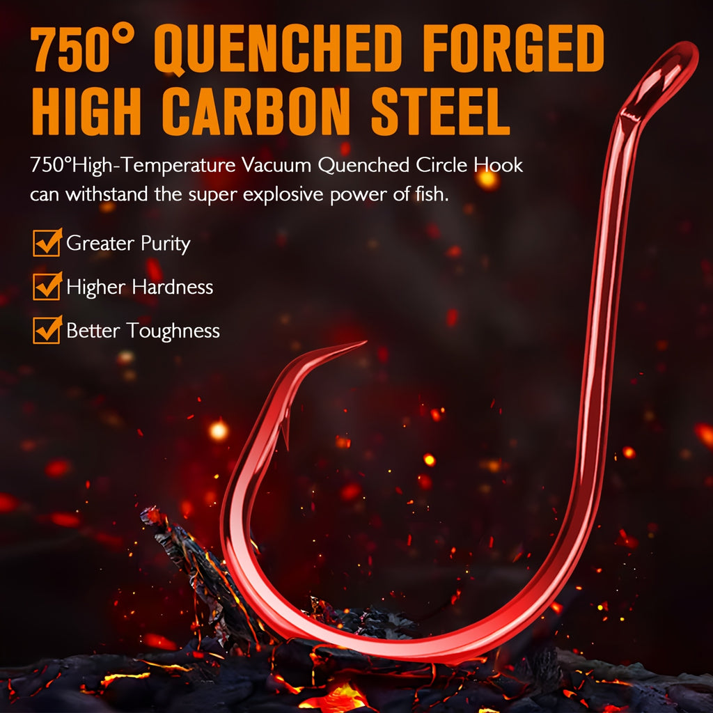 Outdoor Fishing Accessory – Carbon Fiber, Saltwater, Freshwater – 100pcs Catfish Hooks Dovesun Offset Octopus Circle High Carbon – Versatile Water-Ready Design for US Anglers
