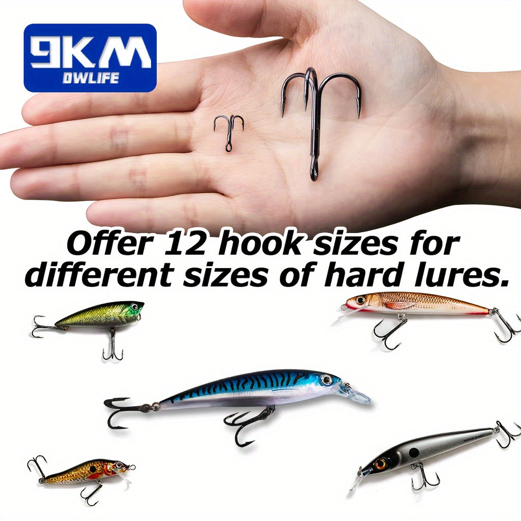 Fishing Outdoor Gear – Carbon Fiber, Saltwater – 9km 50pcs Fishing Treble Hooks Made High Carbon Steel – Practical Gear for Every Cast for US Anglers