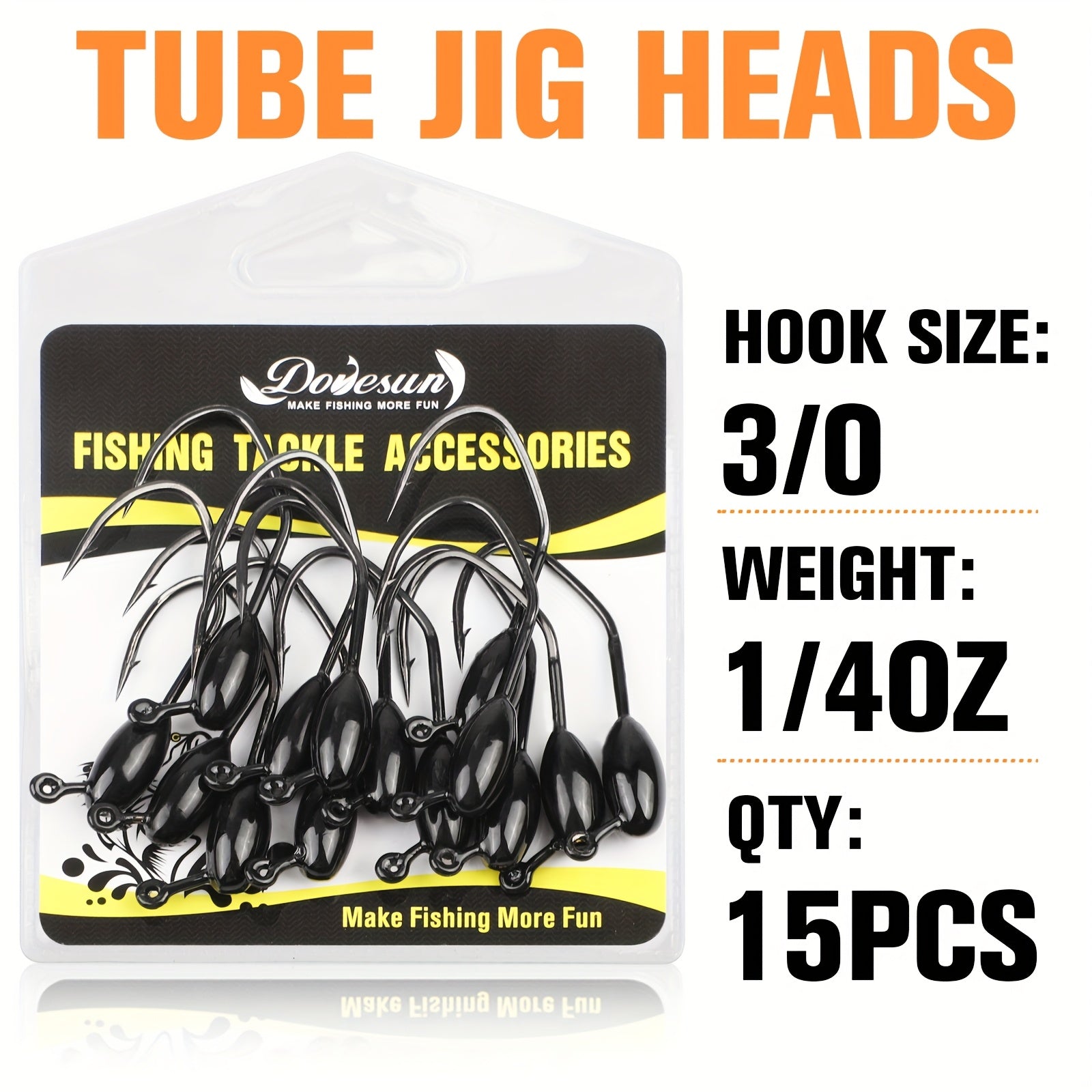 Bass Tackle Kit – Saltwater, Freshwater, Bass, Trout – Tube Jig Heads 15pcs Baits Fishing Jigs Strong Bass – Versatile Water-Ready Design for US Anglers