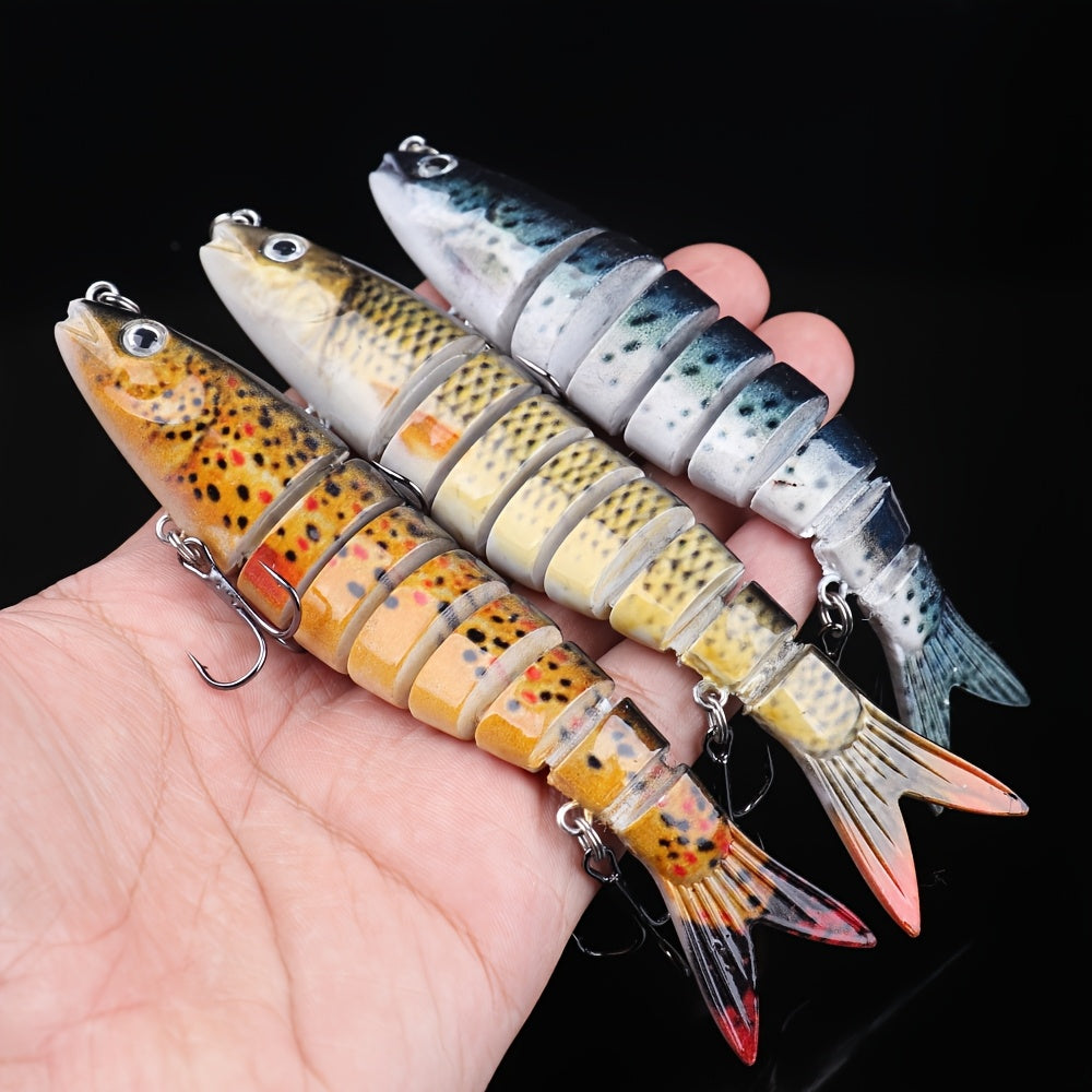 Fishing Lure Kit – Saltwater, Freshwater, Lifelike Action, Bass – 15pcs Lifelike Multi Jointed Segmented Fishing Lures ABS Material – Built for Weekend Anglers for US Anglers