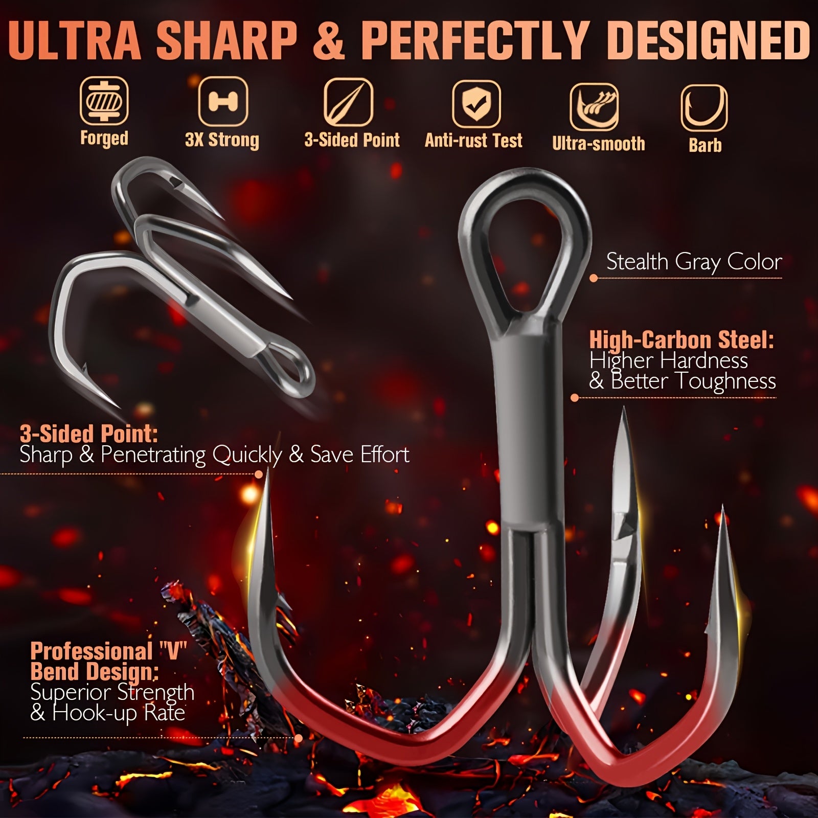 Complete Tackle Kit – Saltwater, Freshwater – Fishing Treble Hooks Times Stronger Featuring Ptfe Coating Professional – Reliable Angler Setup for US Anglers