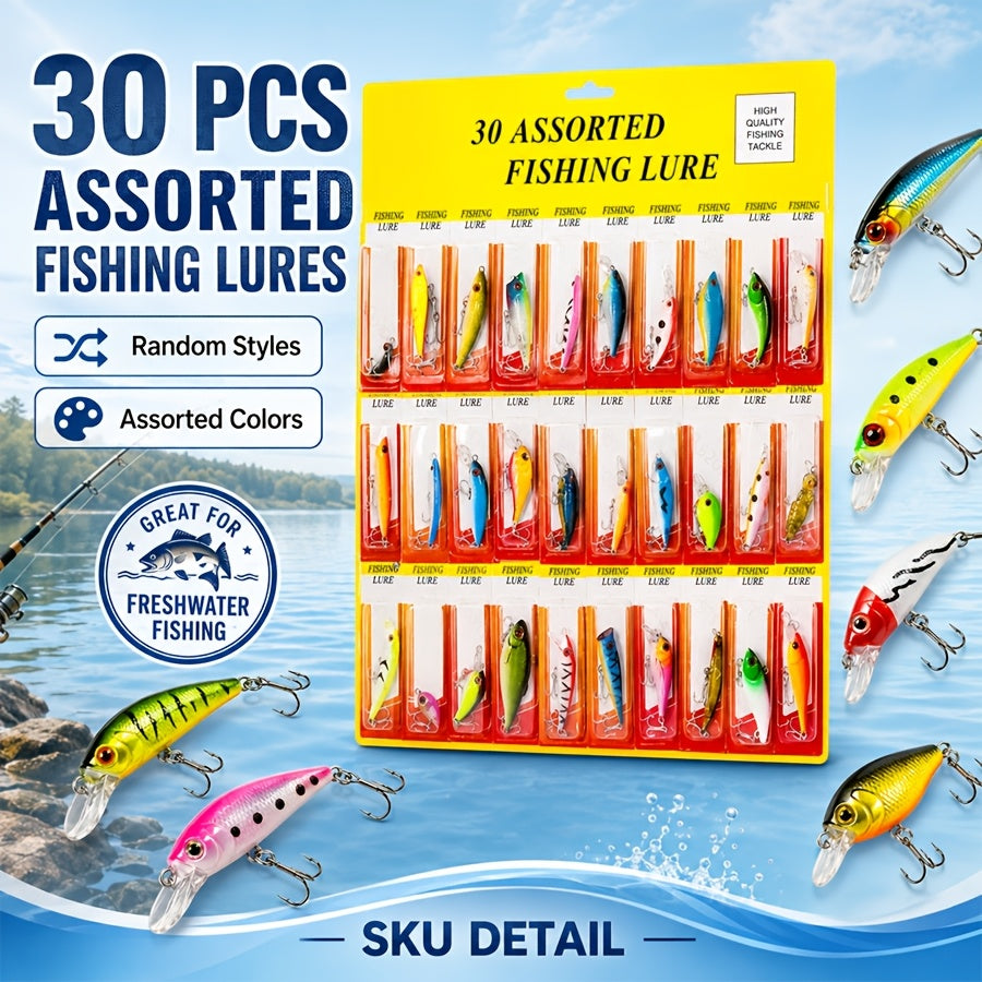Fishing Tackle Kit – Freshwater – 30pcs Fishing Bait 1. 18 Inch Ounce Sinking Type Eyes – Angler-Focused Outdoor Design for US Anglers