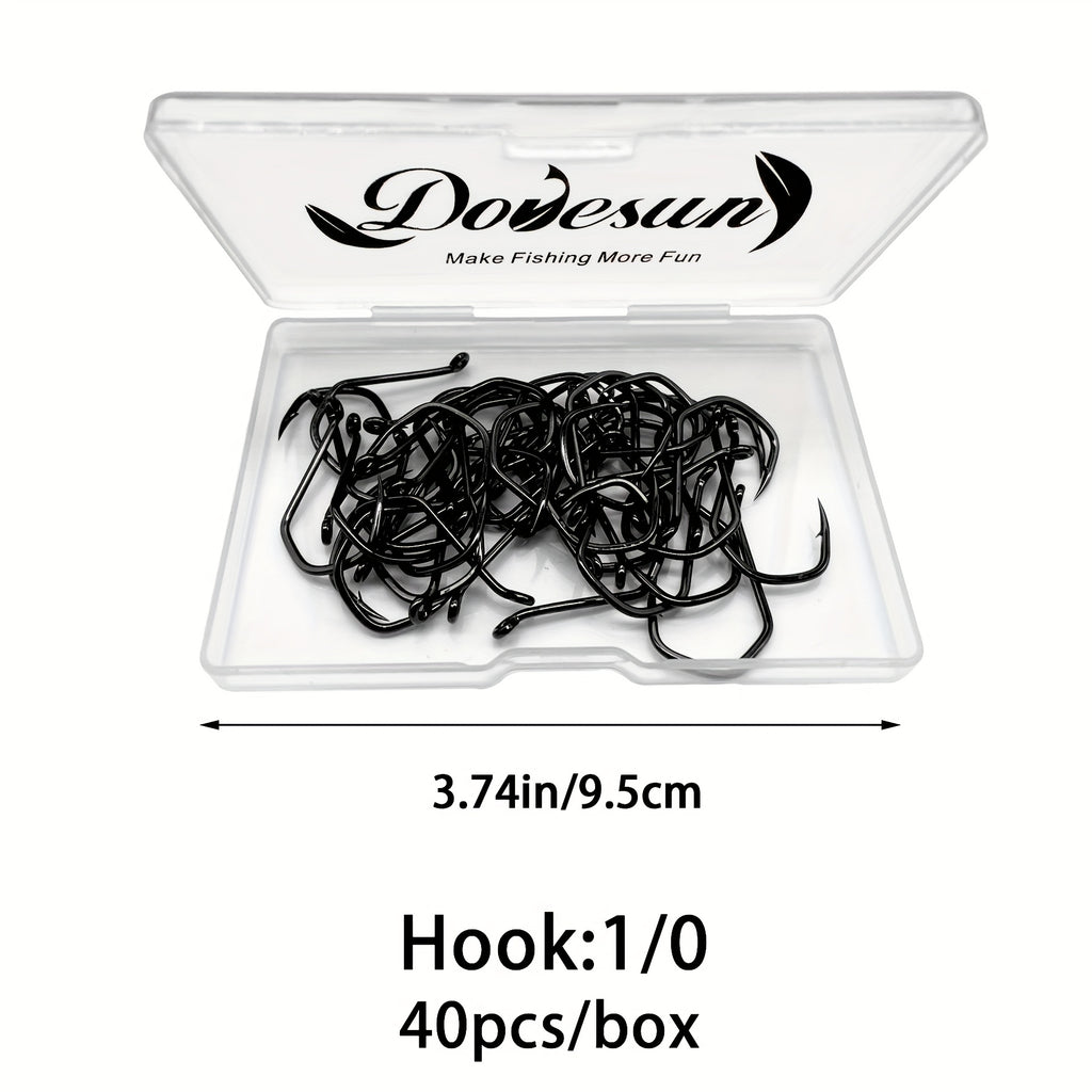 Fishing Trip Essential – Versatile Water-Ready Design – Doveusn 40pcs Catfish Hooks Offset Octopus Circle – Compact Tackle Solution for US Anglers