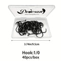 Fishing Trip Essential – Versatile Water-Ready Design – Doveusn 40pcs Catfish Hooks Offset Octopus Circle – Compact Tackle Solution for US Anglers
