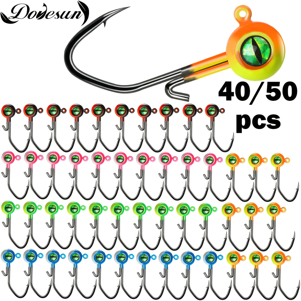 Fishing Lures – Bass, Crappie – Dovesun 50pcs Crappie Jig Heads Fishing Hooks Swimbait Head – Angler-Focused Outdoor Design for US Anglers