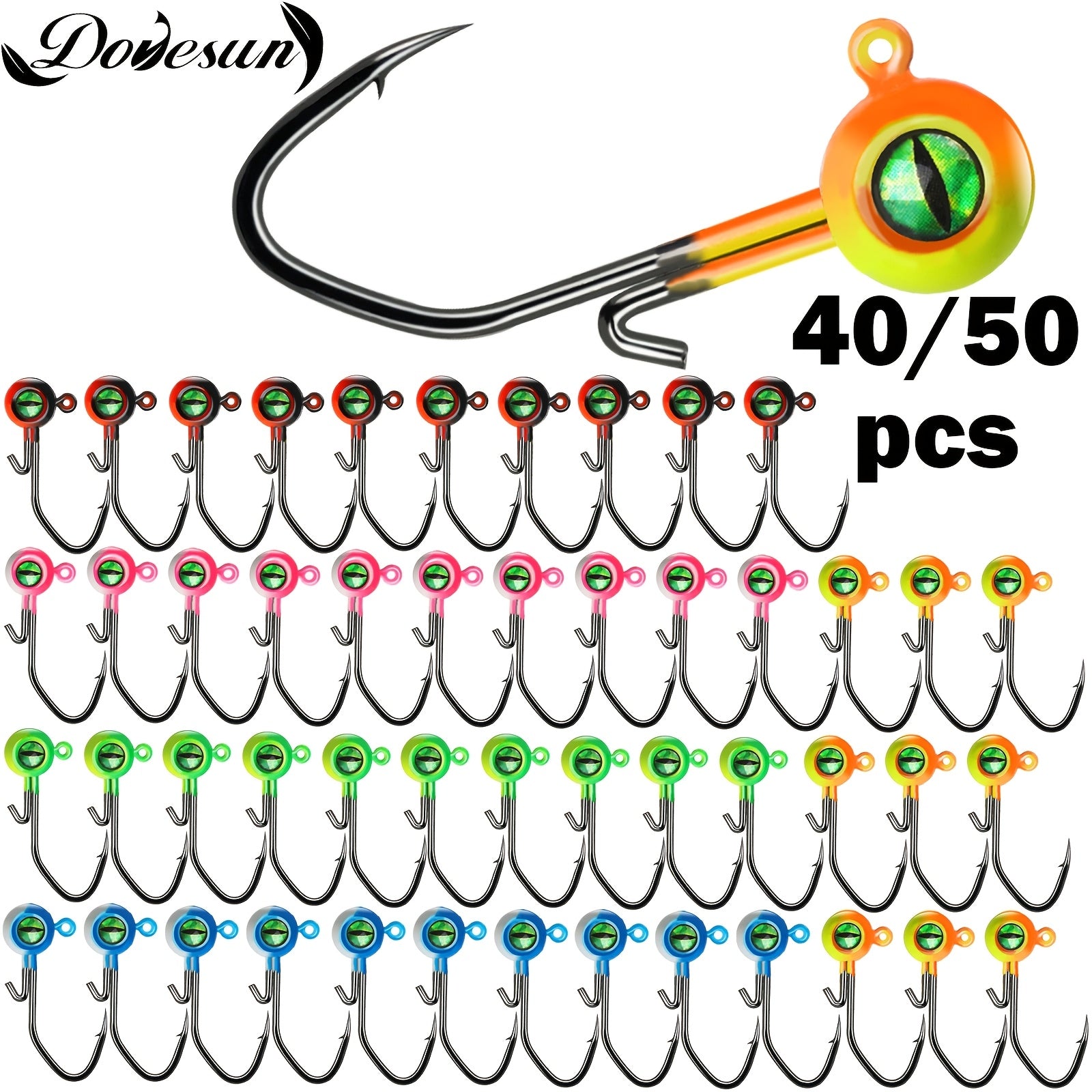 Fishing Lures – Bass, Crappie – Dovesun 50pcs Crappie Jig Heads Fishing Hooks Swimbait Head – Angler-Focused Outdoor Design for US Anglers