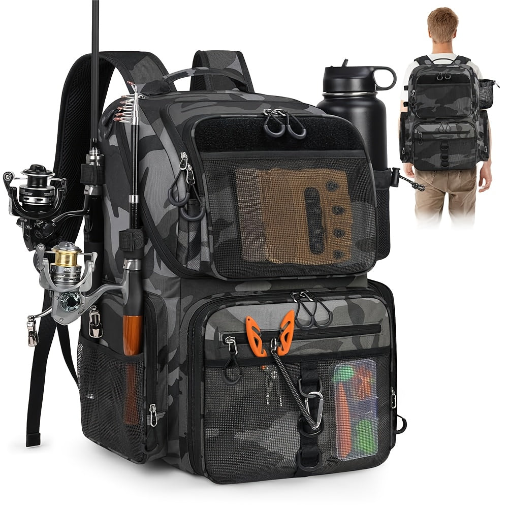 Carbon Fishing Rod – Compact Tackle Solution – Rainsmore 11. 89 Gal Fishing Backpack Rod Holder Rain Cover – Field-Ready Performance for US Anglers