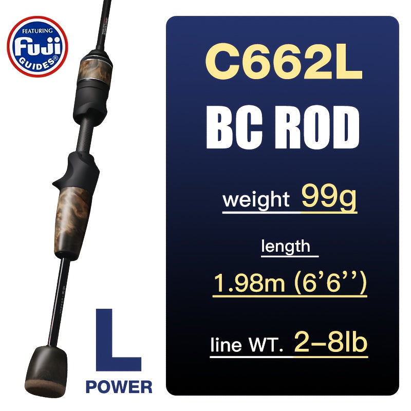 Angler Fishing Rod – Carbon Fiber, Lightweight – Seasir Stream Solid Wood Fishing Rod Fuji Guide Rings – Dependable Freshwater & Saltwater Use for US Anglers