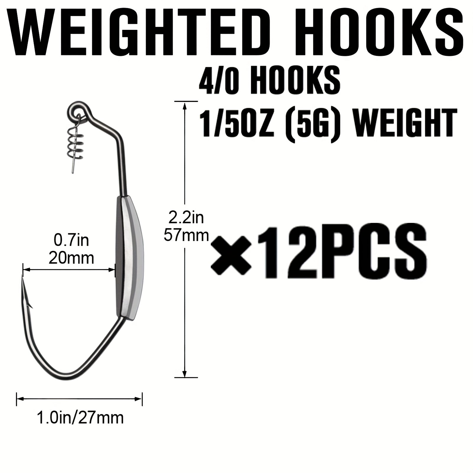 Fishing Lures – Saltwater, Freshwater, Bass – 12pcs Weighted Swimbait Hooks Fishing Saltwater Freshwater Worm Weedless – Practical Gear for Every Cast for US Anglers