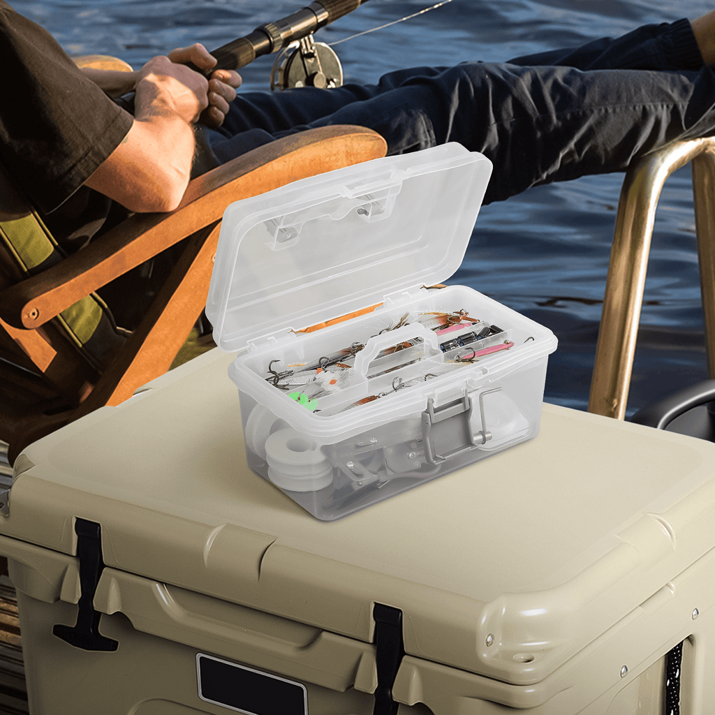 Fishing Rod Storage Bag – Water-Ready, Portable – Monibloom Portable Tackle Boxes Organizer Removable Tray Waterproof Clear – Built for Weekend Anglers for US Anglers