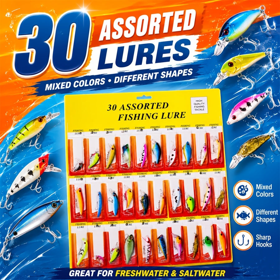 Fishing Tackle Kit – Freshwater – 30pcs Fishing Bait 1. 18 Inch Ounce Sinking Type Eyes – Angler-Focused Outdoor Design for US Anglers
