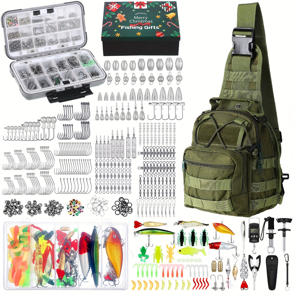 Fishing Tackle Storage – Angler-Focused Outdoor Design – 482pcs Fishing Accessories Kits Adults Backpack Tackle Box Included – Versatile Water-Ready Design for US Anglers