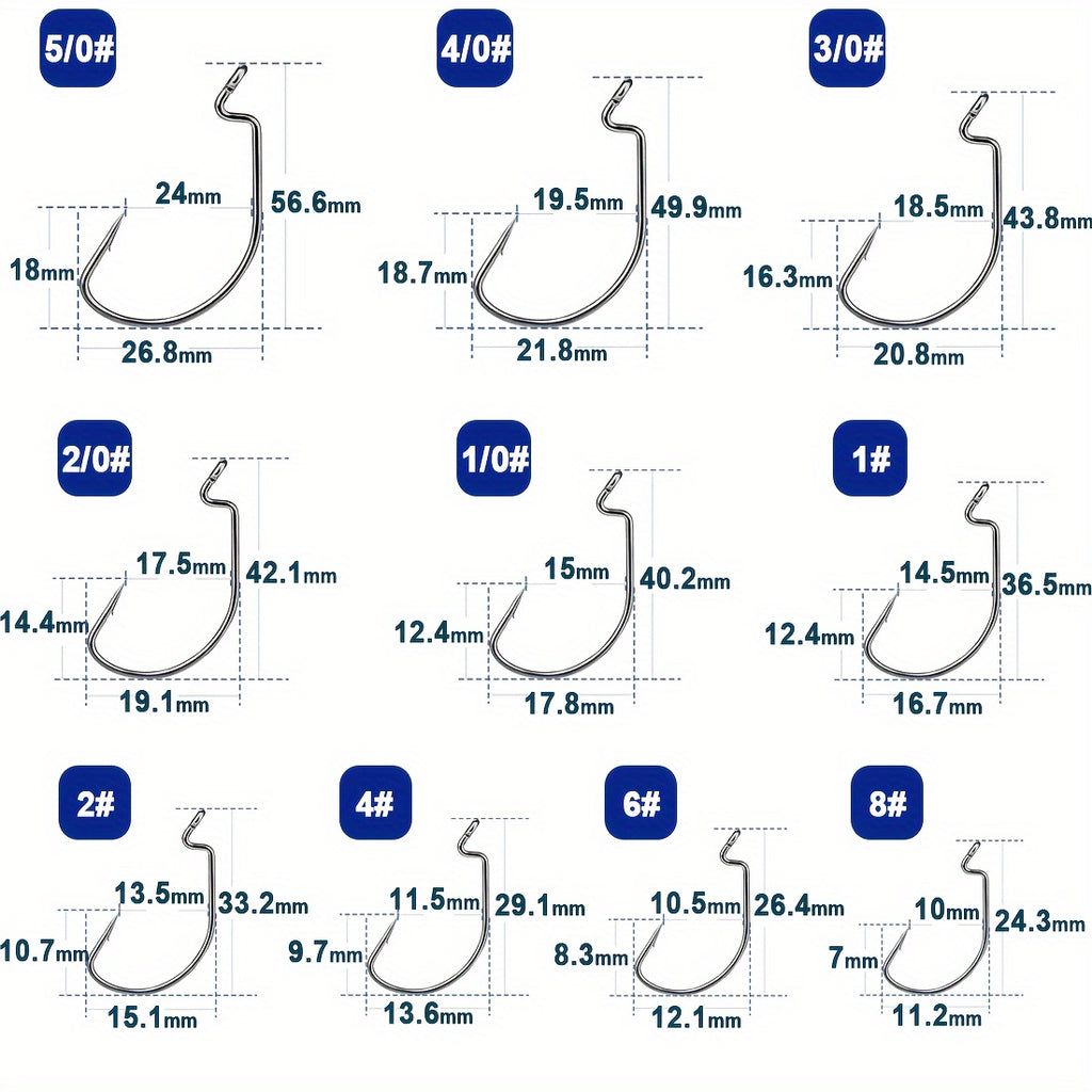 Artificial Fishing Lures – Freshwater – 9km 100pcs Wide Gap Offset Worm Fishing Hooks Jig – Reliable Angler Setup for US Anglers
