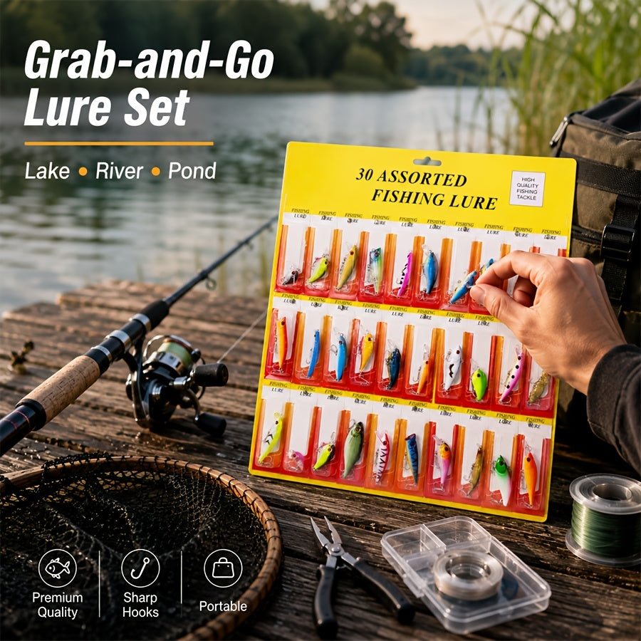 Fishing Tackle Kit – Freshwater – 30pcs Fishing Bait 1. 18 Inch Ounce Sinking Type Eyes – Angler-Focused Outdoor Design for US Anglers