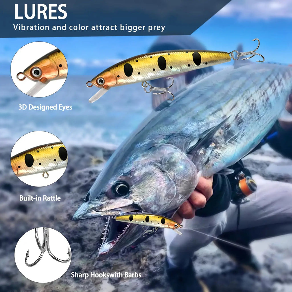 Fishing Tackle Bag – Freshwater, Beginner Friendly – 133pcs Fishing Spinner Bait Wobblers Lead Jigs Sinkers Hooks – Practical Gear for Every Cast for US Anglers