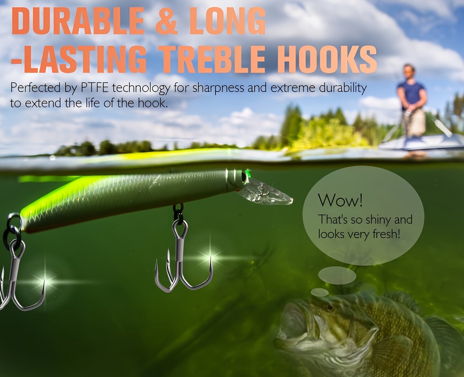 Complete Tackle Kit – Saltwater, Freshwater – Fishing Treble Hooks Times Stronger Featuring Ptfe Coating Professional – Reliable Angler Setup for US Anglers