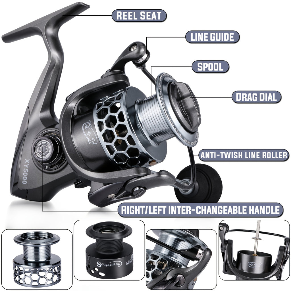 Angler Fishing Reel – Lightweight – Sougayilang Fishing Reel 1bb 5. 5 Lightweight Ultra Aluminum Spinning – Built for Weekend Anglers for US Anglers
