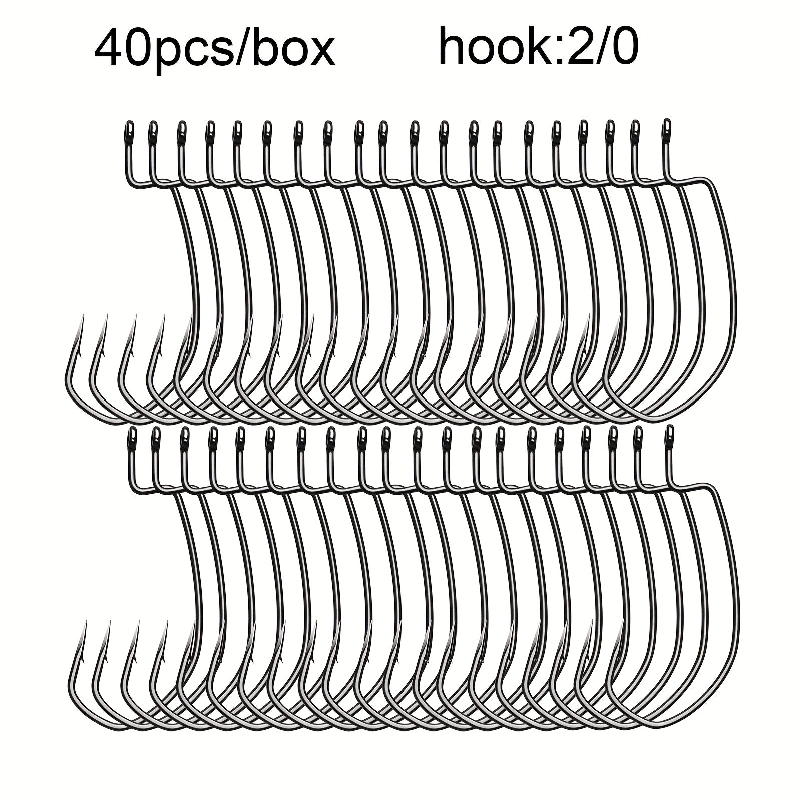 Angler Outdoor Accessory – Saltwater, Freshwater, Bass, Trout – 40pcs Ewg Offset Worm Hooks Designed Fishing Bass Trout – Field-Ready Performance for US Anglers
