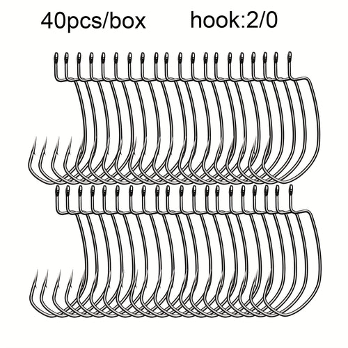 Angler Outdoor Accessory – Saltwater, Freshwater, Bass, Trout – 40pcs Ewg Offset Worm Hooks Designed Fishing Bass Trout – Field-Ready Performance for US Anglers
