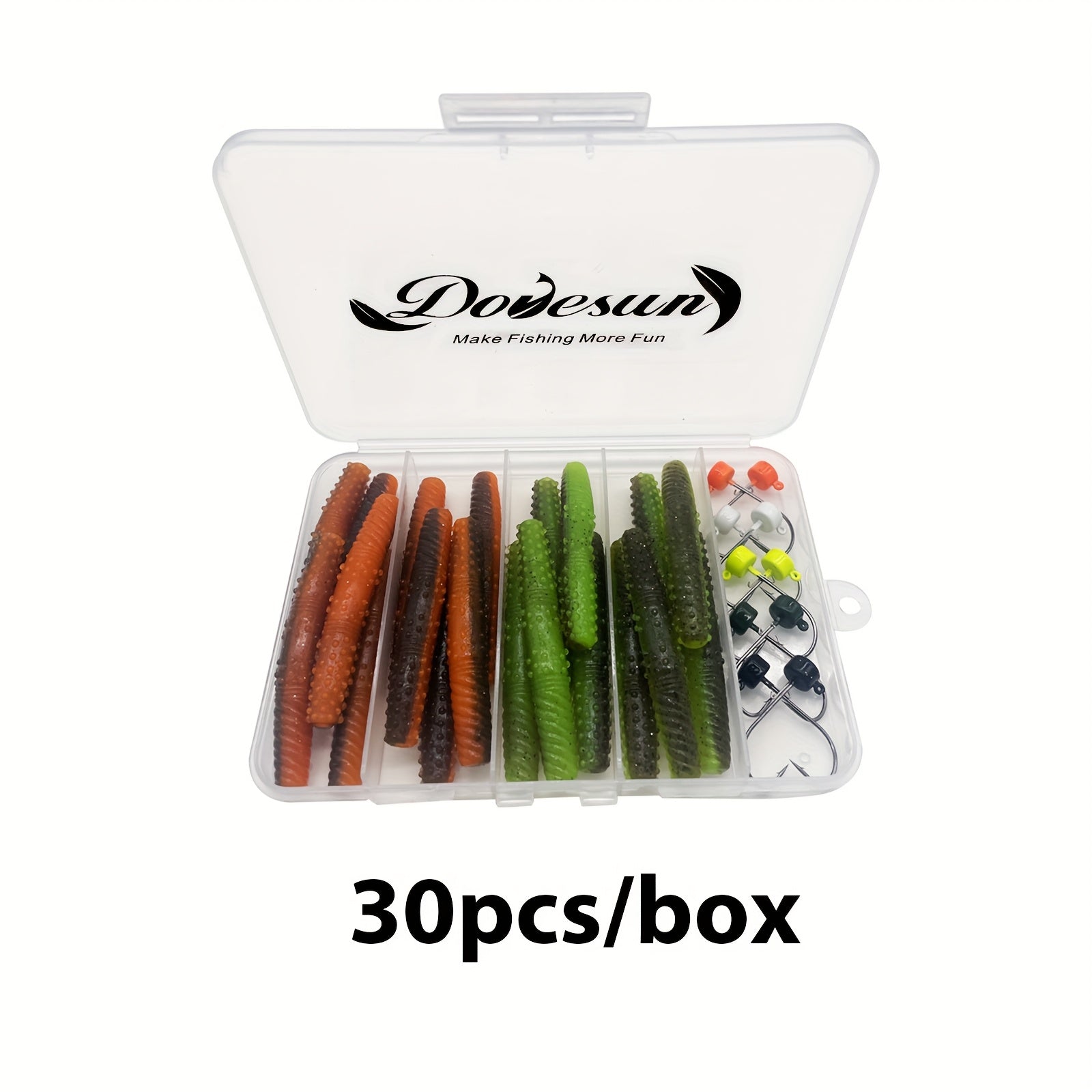 Bass Tackle Kit – Bass – Dovesun Piece Ned Rig Jig Heads Trd Worms Kit – Versatile Water-Ready Design for US Anglers, Freshwater and Saltwater Fishing Equipment