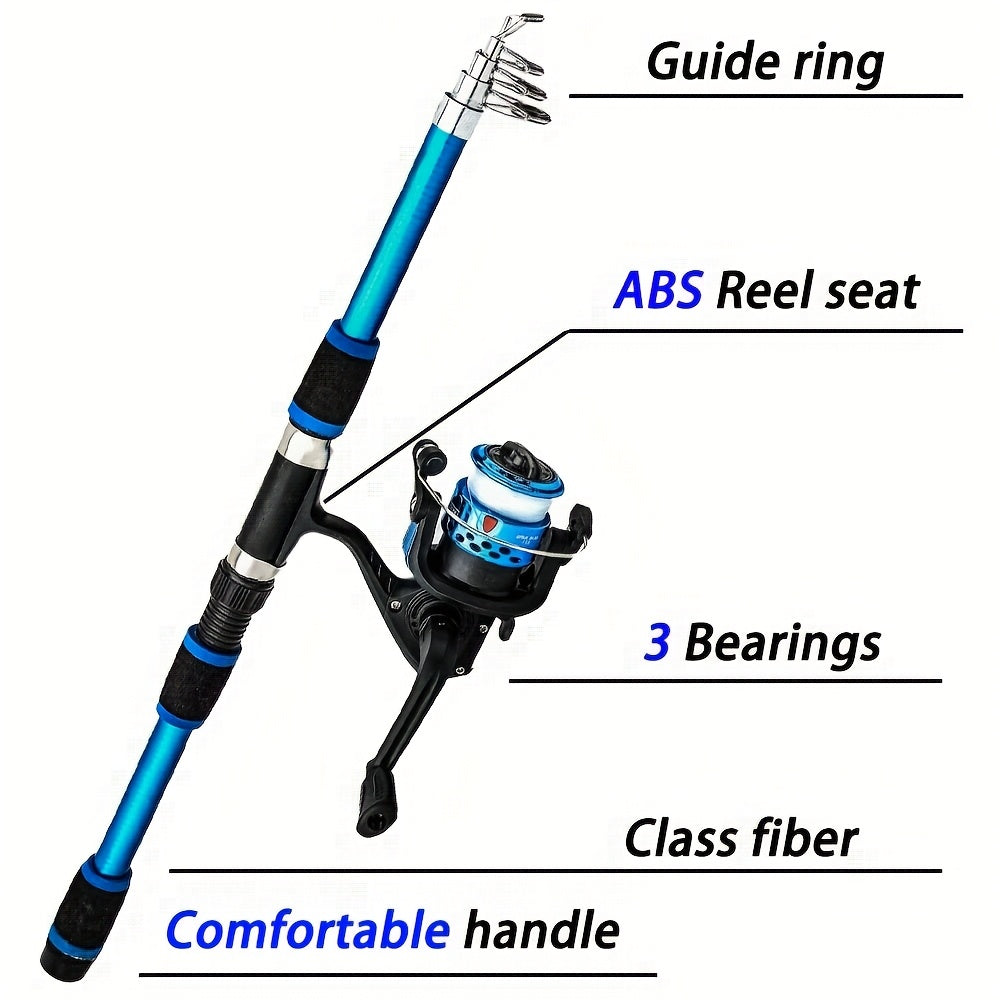 Casting Fishing Rod – Freshwater, Portable, Beginner Friendly – 70. 87 Inch Telescopic Spinning Rod Reel Combo 5. 2 Gear – Reliable Angler Setup for US Anglers