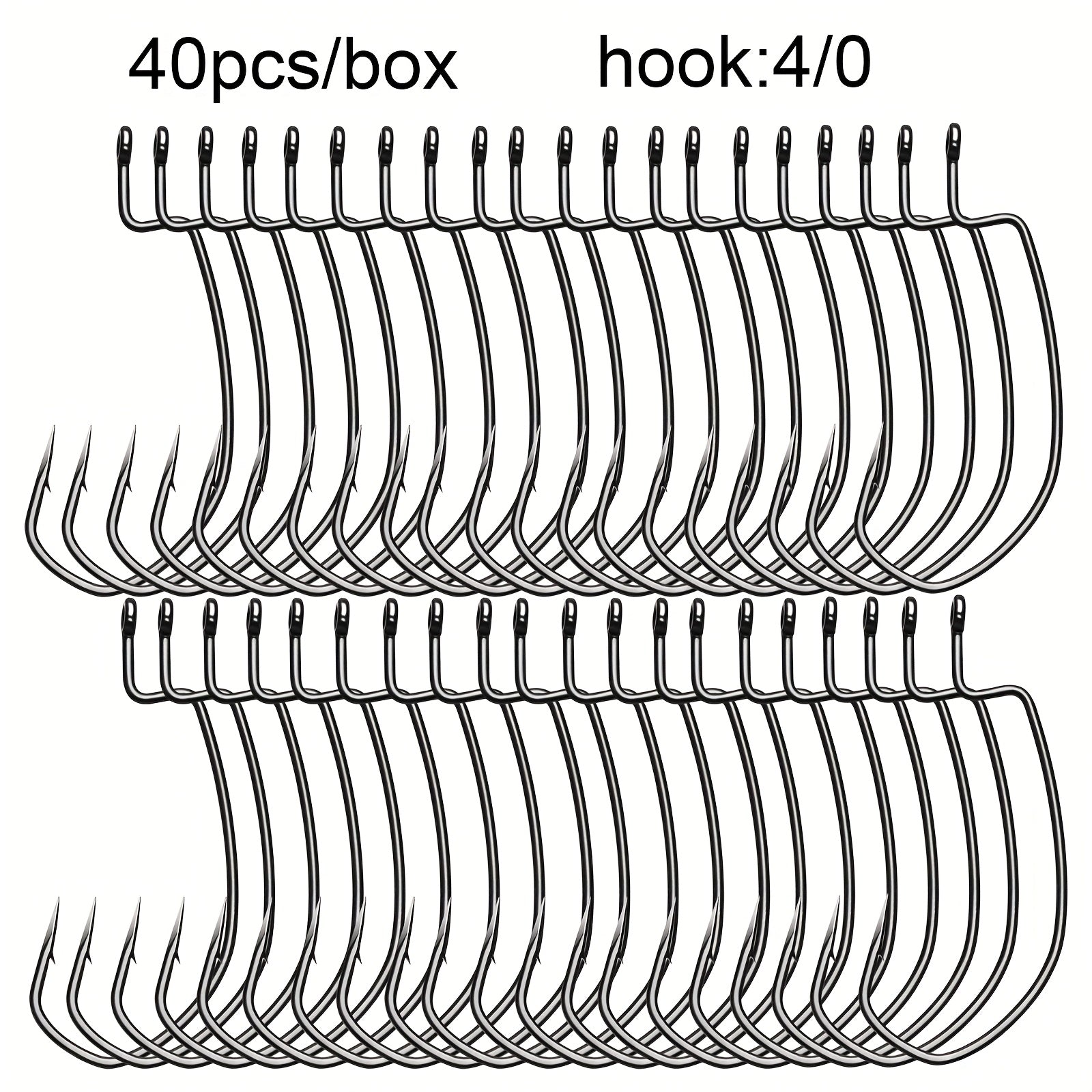 Angler Outdoor Accessory – Saltwater, Freshwater, Bass, Trout – 40pcs Ewg Offset Worm Hooks Designed Fishing Bass Trout – Field-Ready Performance for US Anglers