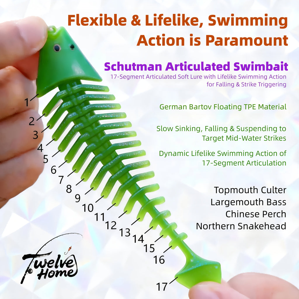 Freshwater Fishing Lures – Freshwater, Lifelike Action, Bass – 18pcs Segment Bone Jointed Fish Soft Lure Fishing German – Dependable Freshwater & Saltwater Use for US Anglers