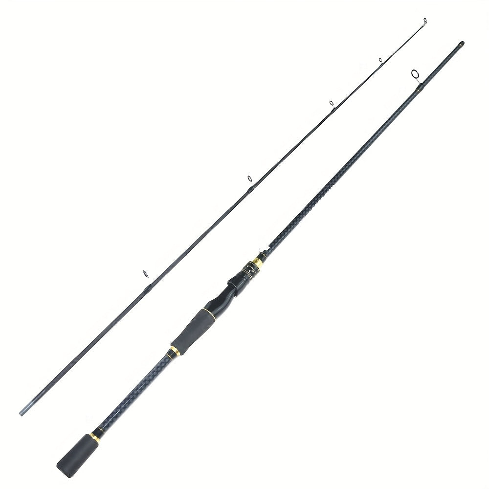 Carbon Fishing Rod – Carbon Fiber, Freshwater, Portable, Bass – Black Golden Carbon Fiber Fishing Rod Medium Fast Speed – Built for Weekend Anglers for US Anglers