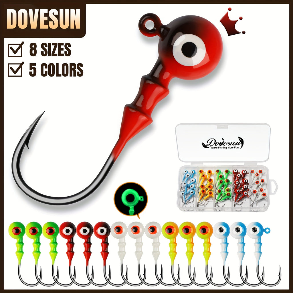Fishing Rod Storage Bag – Bass, Trout, Crappie – Dovesun 40pcs Crappie Jig Heads Jigs Fishing Trout Walleye – Field-Ready Performance for US Anglers