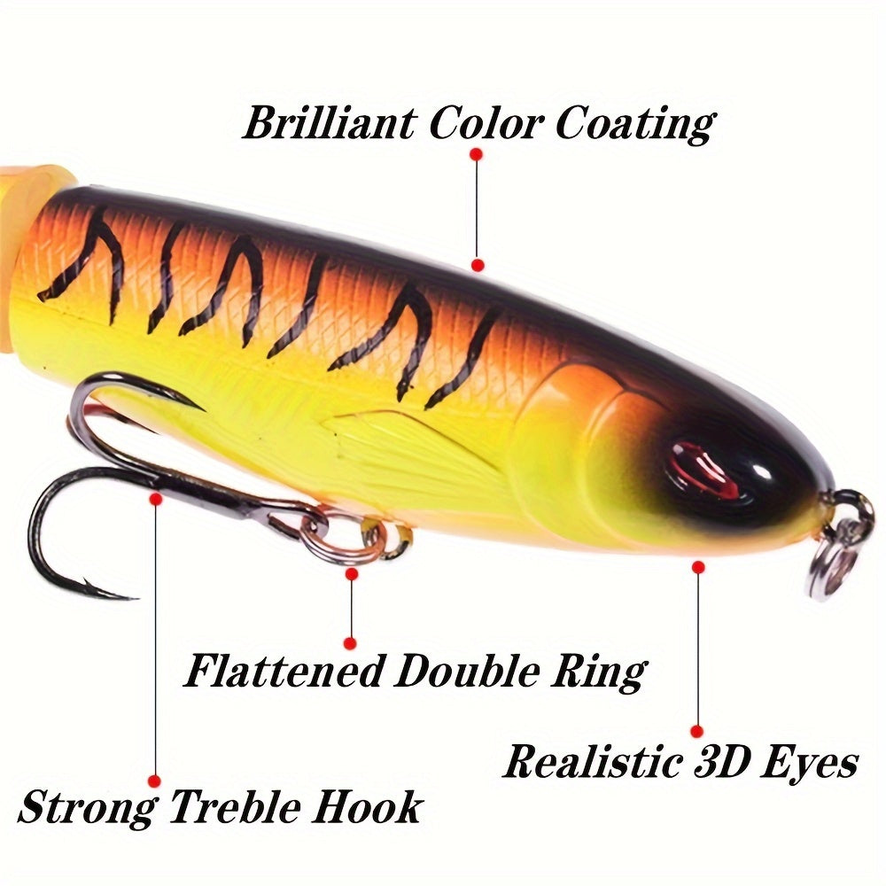 Artificial Fishing Lures – Saltwater, Freshwater, Bass – Pack Surface Fishing Lures Artificial Popper Hard Bait Crankbait – Compact Tackle Solution for US Anglers
