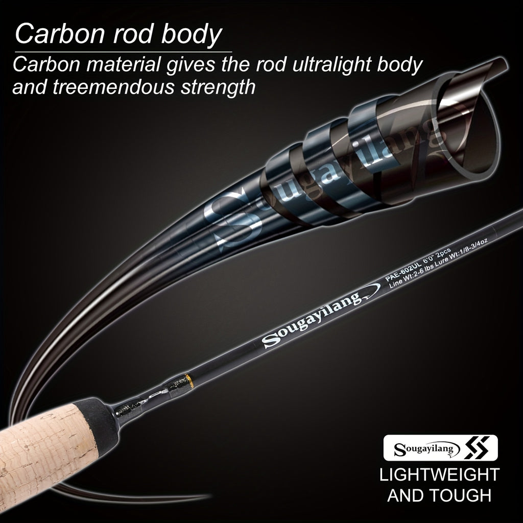 Carbon Fishing Rod – Carbon Fiber – Sougayilang Baitcasting Spinning Fishing Rod 70. 87 Inch Sections Carbon – Field-Ready Performance for US Anglers
