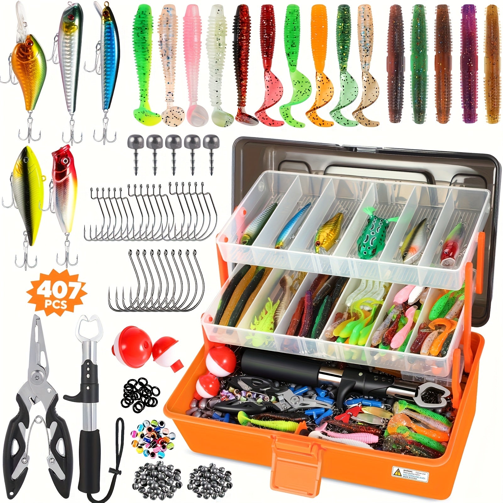 Fishing Rod Storage Bag – Compact Tackle Solution – 368 403 407pcs Fishing Lures Tackle Box Kit Complete – Field-Ready Performance for US Anglers