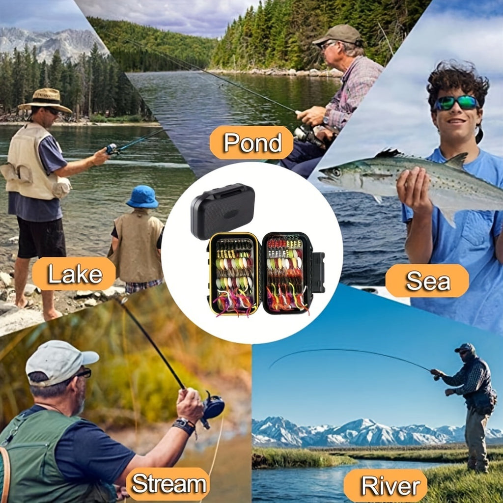Bass Tackle Kit – Bass, Trout – Fly Fishing Flies Kit 40pcs 54pcs 114pcs Handmade Gear – Dependable Freshwater & Saltwater Use for US Anglers