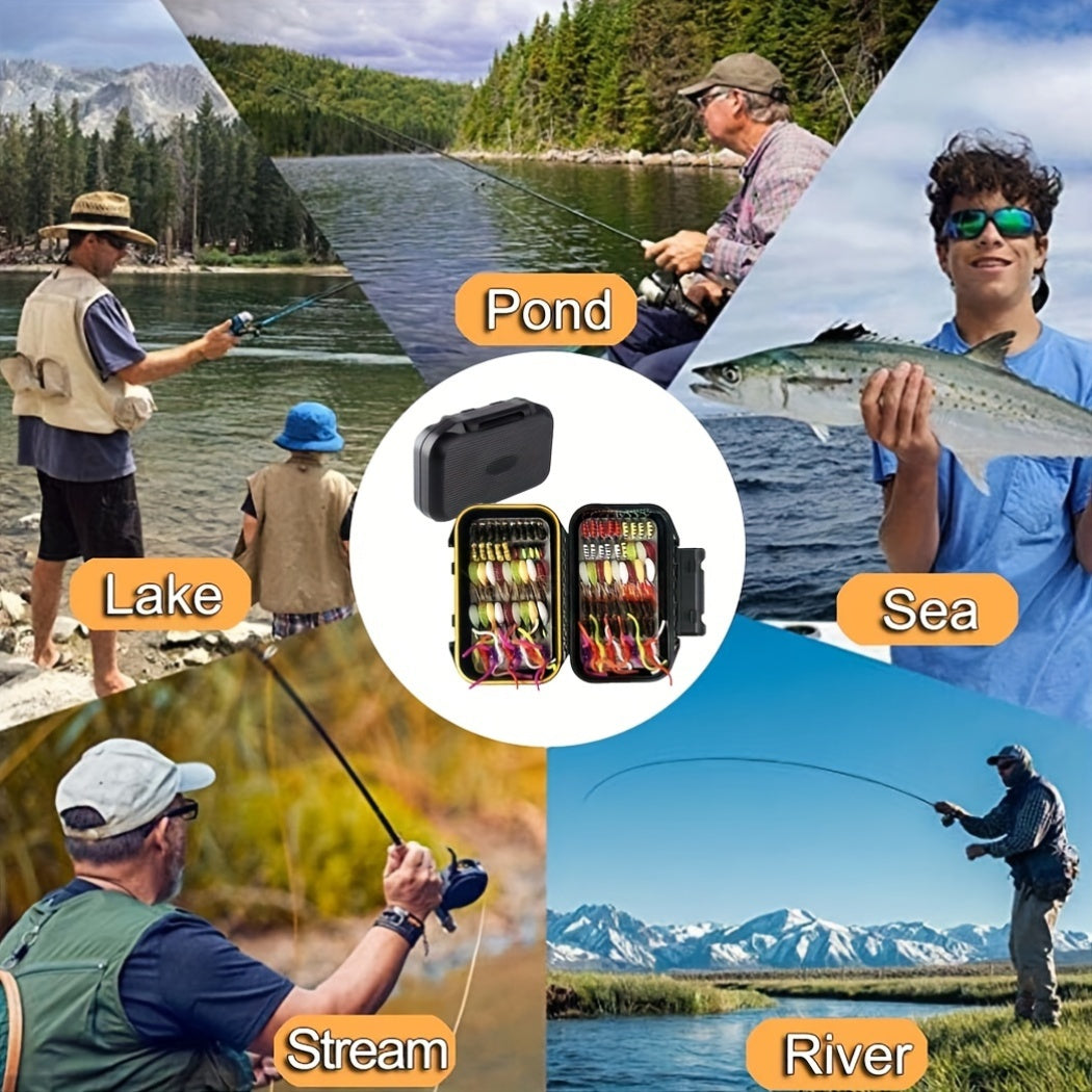 Bass Tackle Kit – Bass, Trout – Fly Fishing Flies Kit 40pcs 54pcs 114pcs Handmade Gear – Dependable Freshwater & Saltwater Use for US Anglers