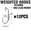 Fishing Lures – Saltwater, Freshwater, Bass – 12pcs Weighted Swimbait Hooks Fishing Saltwater Freshwater Worm Weedless – Practical Gear for Every Cast for US Anglers